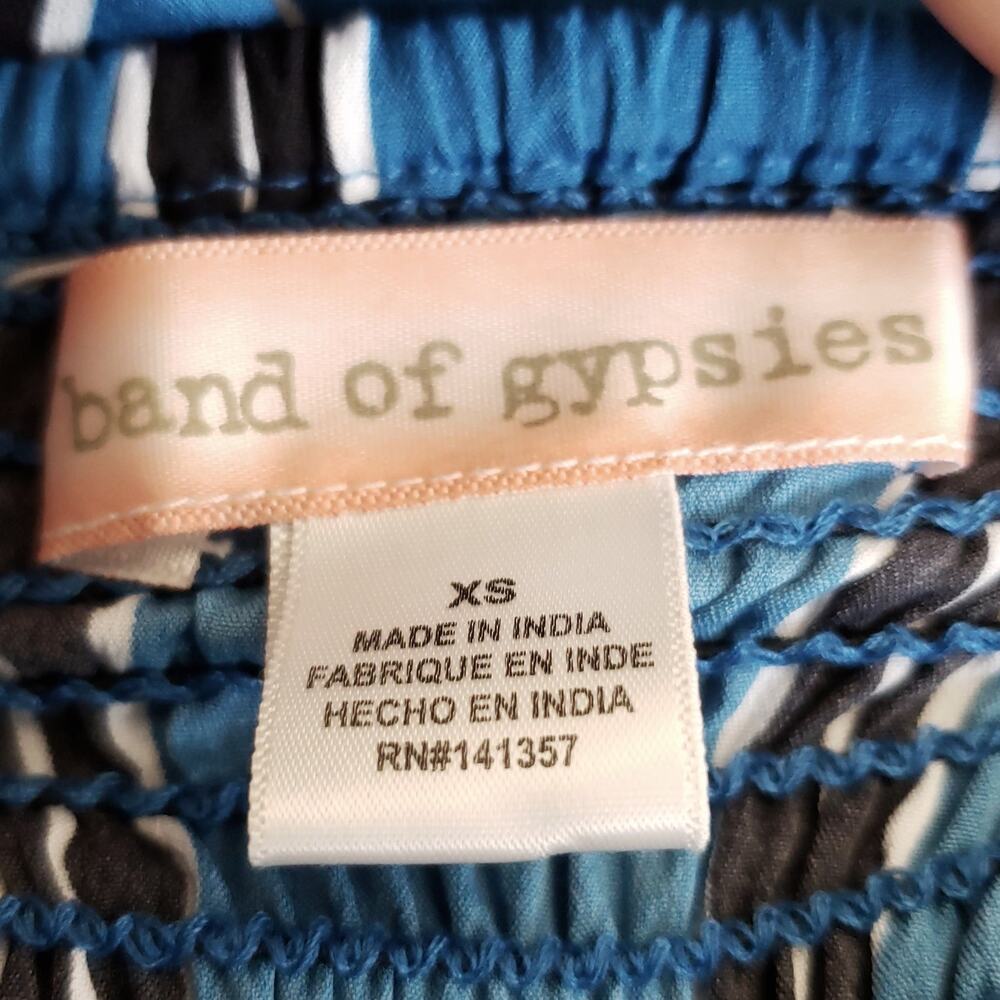 BAND OF GYPSIES Moissanite striped corset wide leg jumpsuit blue black Size XS - Picture 5 of 7
